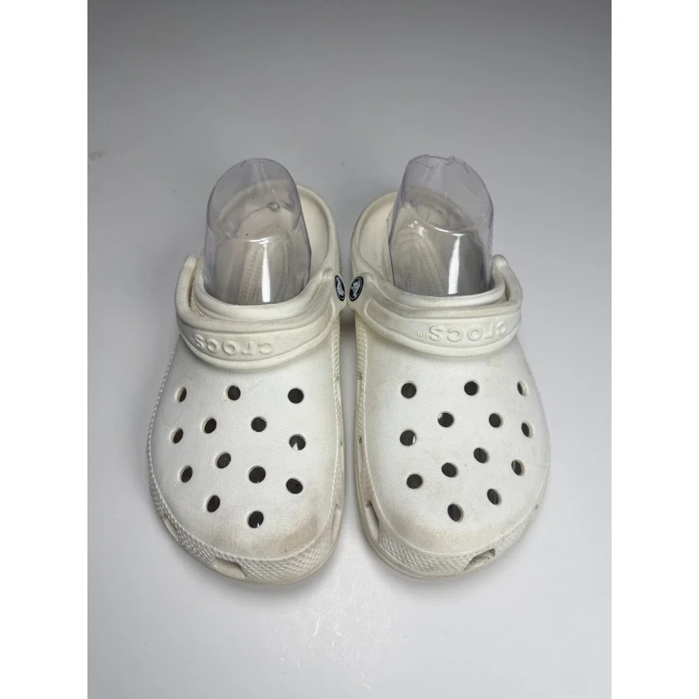 Crocs Classic Clogs Unisex M5/W7 White Round Toe Slip On Slingback Strap Shoes